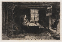 KG 09410
<br/>
Interieur met vrouw aan een tafel
<br/>
<em>Israels, Jozef (1824-1911)</em>